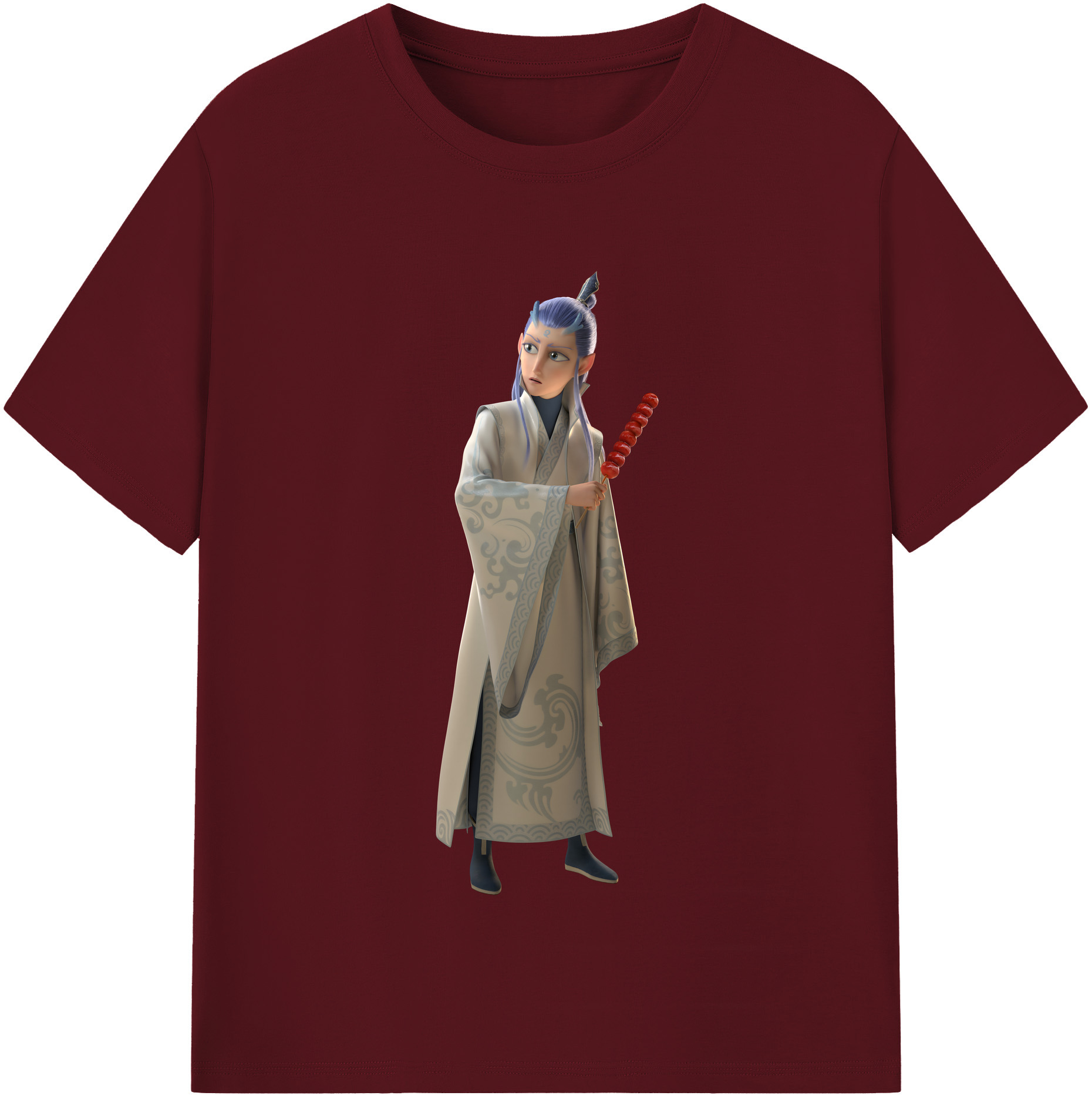（画像用） Ne Zha 2 ナタ 魔童の大暴れ 綿100％半袖Tシャツ（フロントプリント）